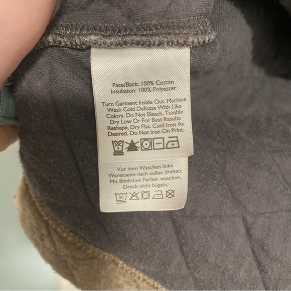 Eddie Bauer Quilted Sweater Men Sz M Brown Henley 1/4 Zip Pullover Outdoor Gorp - Picture 4 of 7